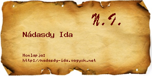 Nádasdy Ida névjegykártya